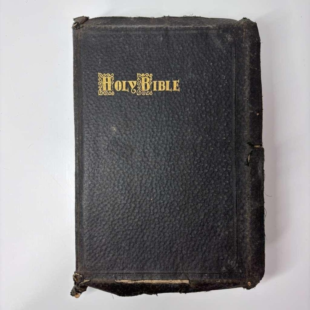 Vintage Holy Bible Hertel‎ Company 1938 Inscribed Gift Full Color Pictures